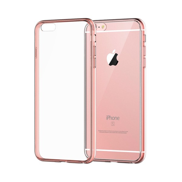Jc carcasa transparente con borde rosa apple iphone 6s/6