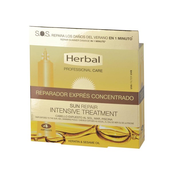 Herbal professional care sun repair uva filter intensive treatment reparador express concentrado 4 x 20 ml