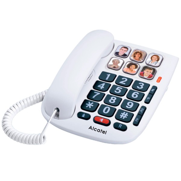 Alcatel TMAX10 blanco teléfono fijo con cable teclas grandes manos libres