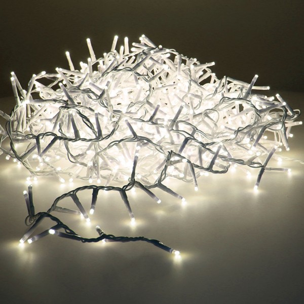 Guirnalda multifunción, uso exterior, led compact, blanco cálido, cable transparente, 750 leds, 16 m