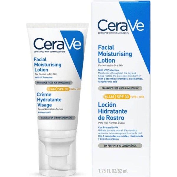 Cerave am spf4 locion facial piel normal a seca 52ml