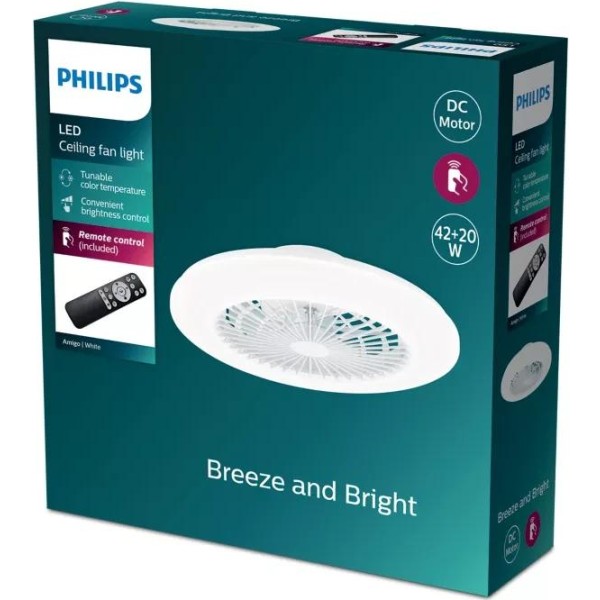 Philips ventilador techo amigo led 20+42w blanco