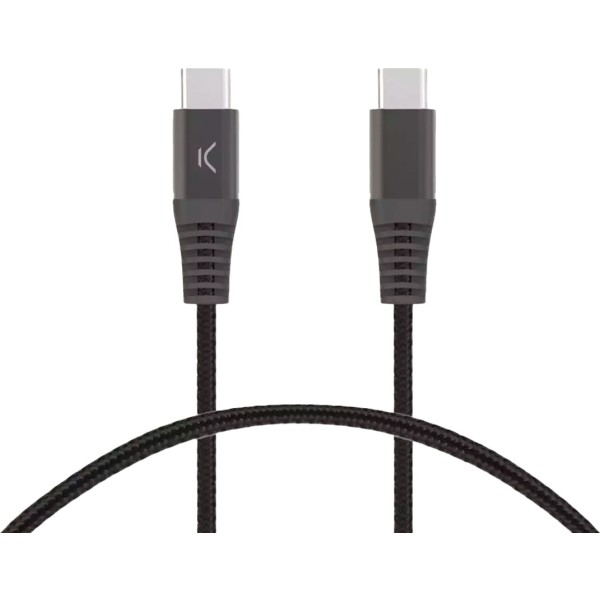Ksix bxcucc2t5 negro / cable de carga y datos 2 metros / usb-c a usb-c / carga ultrarrápida 60w