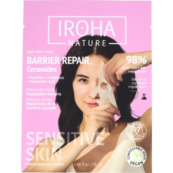 Iroha Nature Mascarilla Facial Reparadora Barrera con Ceramidas 1 Unidad