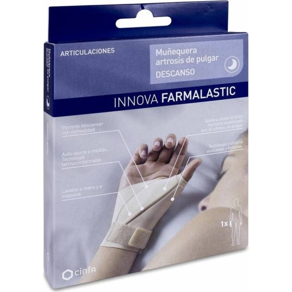 Farmalastic Muñequera Artrosis Pulgar Descanso Mano Izquierda Talla L