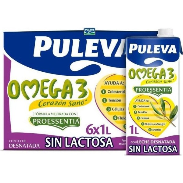 Puleva Omega 3 Sin Lactosa Slim 6X1 Litro
